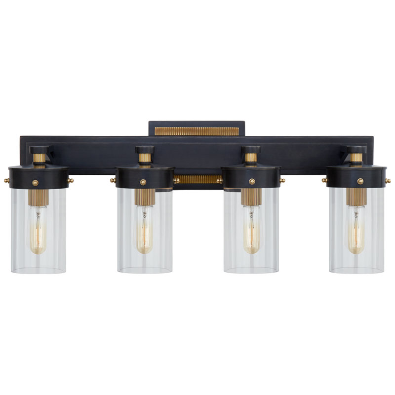Thomas O'Brien Marais Four-Light Bath Sconce, Clear, Hand-Rubbed Antique Brass