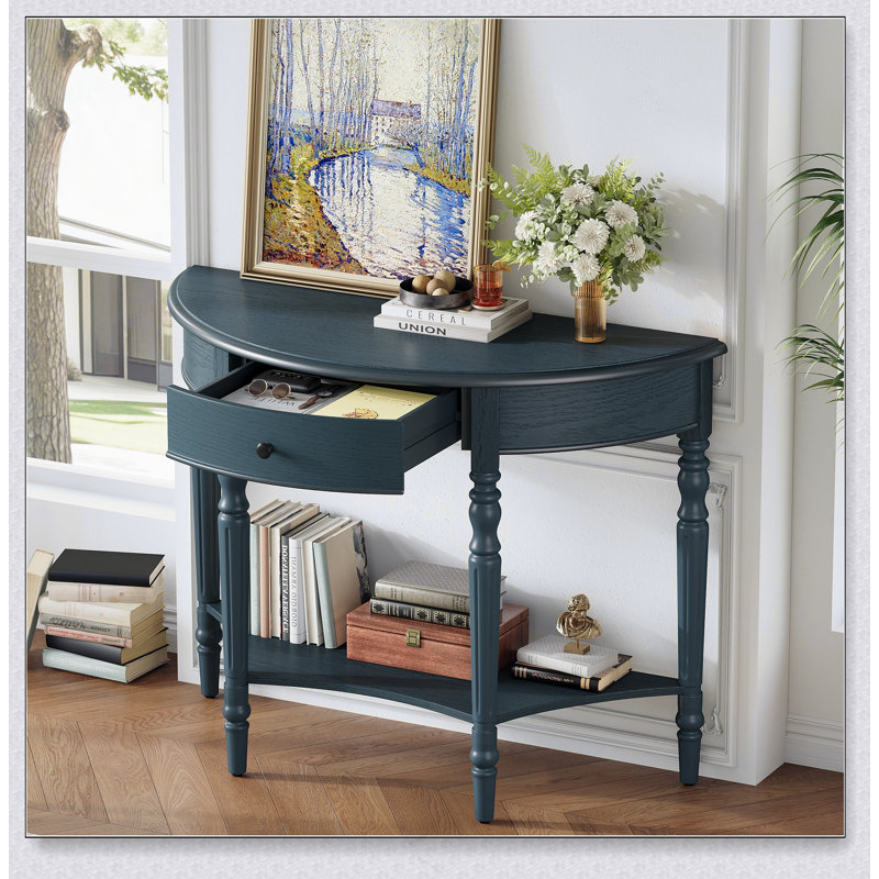Console de style campagnard avec tiroir et tablette Farmhouse, Navy