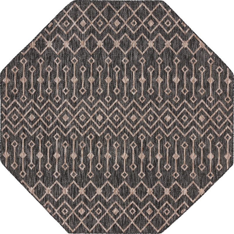 Outdoor Preen Area Rug Ash Color, Octagon 7'10"