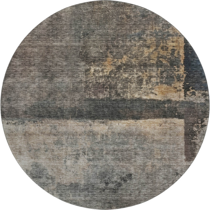 Premium Machine Washable Jessie AMF1208 Abstract Rug, Round 8'