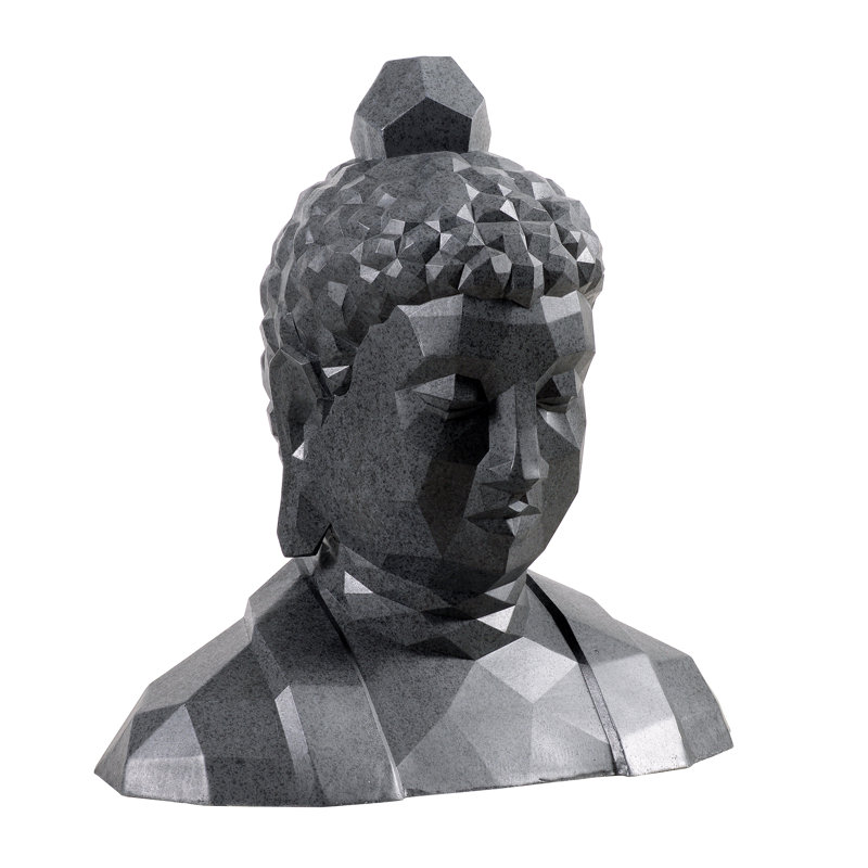 Geometric Buddha Head Garden Statue Modern Style Home Decor