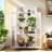 Height Wood Large Greenhouse Balcony Portable Cold Frame With Wheels, Adjustable Shelves And Openable Roof-111031124
