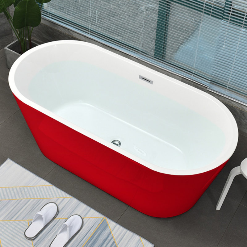 63'' x 29.5'' Acrylic Bathtub, Red