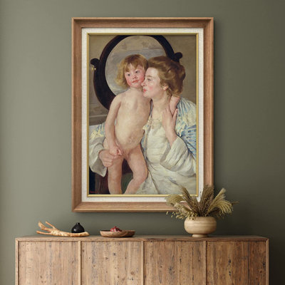 «Mother And Child (The Oval Mirror)» par Mary Cassatt - peinture sur toile encadrée