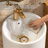 16.13" W X 33.44" H Circular Vitreous China Pedestal Sink Combo Ceramic White Bathroom Sink One-Piece Freestanding Vessel Basin Base with Single Pre-Drilled Faucet Hole & Integrated Overflow