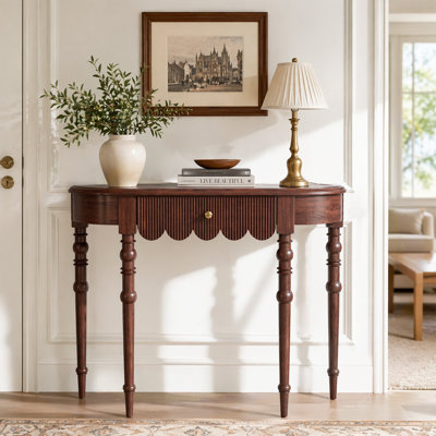  Traditional 39.4" Solid Wood Console Table with Drawer