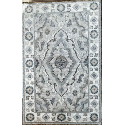 Tiny Knots Wool Oriental Area Rug in Sumner Ash