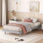 Base de lit flottante en bois simple de taille simple, lit plateforme à profil bas avec support de lattes robustes, pas de tête de lit, pas de sommier tapissier requis, assemblage facile (gris, simple)-2002451300-2002451302