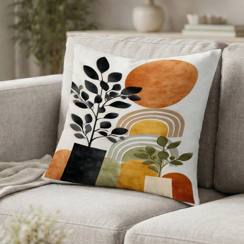 Coussin décoratif bohémien, H 16 po x l 16 po