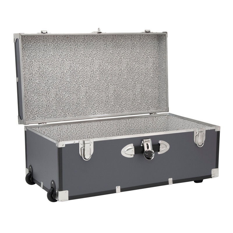 Lynne Manufactured Wood Camp Trunk / Footlocker, Gray