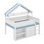 Lit mezzanine double avec toit à baldaquin et armoire de rangement-120473666