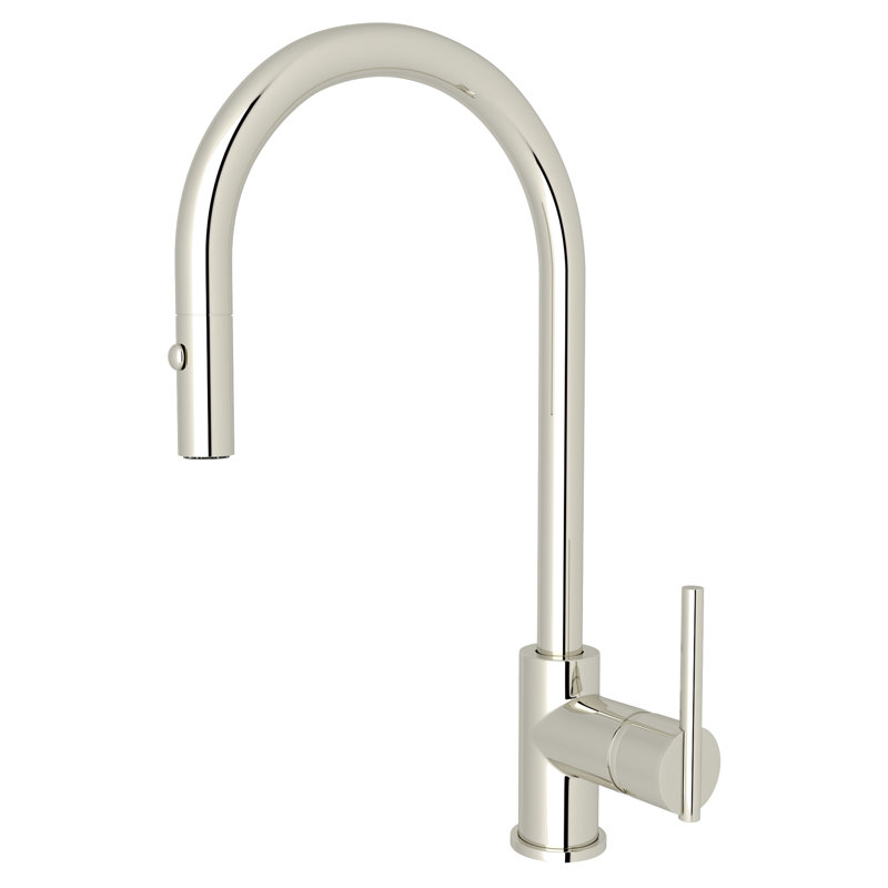 Pirellone Pull-Down Single Handle Kitchen Faucet, Polished Nickel