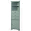 Armoire haute triangulaire avec 3 tiroirs et tablettes réglables pour la salle de bain, la cuisine ou le salon, panneau de fibres à densité moyenne avec finition peinte-1630930326