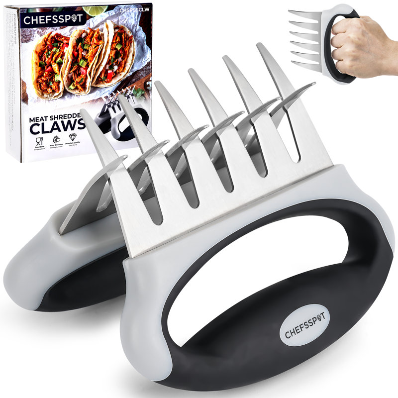 CHEFSSPOT Stainless Steel Meat Shredder Claws with Ultra-Sharp Blades for Shredding Meat