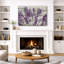Œuvre d'art mauve lavande mauve sur fond effet bois, images murales rétro rustiques, impression sur toile encadrée-899922255-807997935-825709749