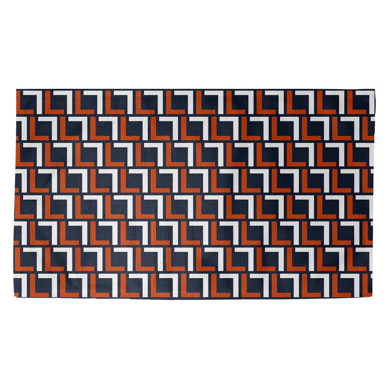 Tapis géométrique rouge / noir / blanc, Rectangle 2 pi x 3 pi