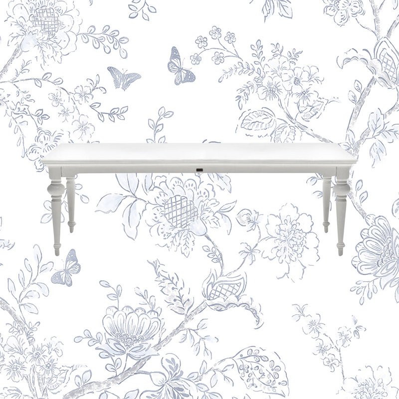 Idiaquez Mahogany Rectangular Dining Table , White, 29.92" H x 94.5" L x 39.37" W