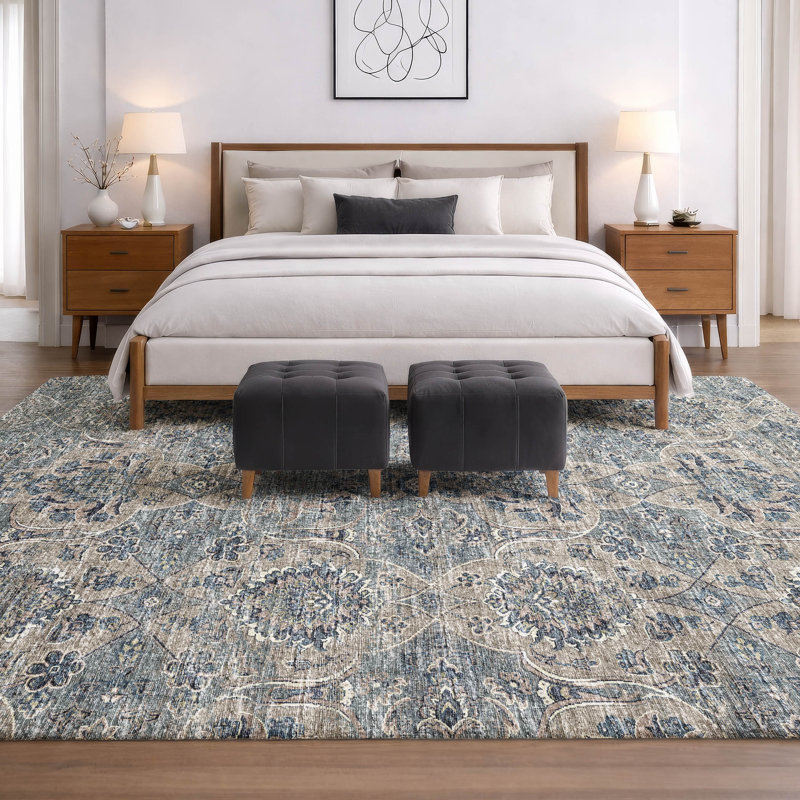 Tapis à poils longs lavable à la machine de qualité supérieure ADS95, Rivière, 10 pi x 14 pi