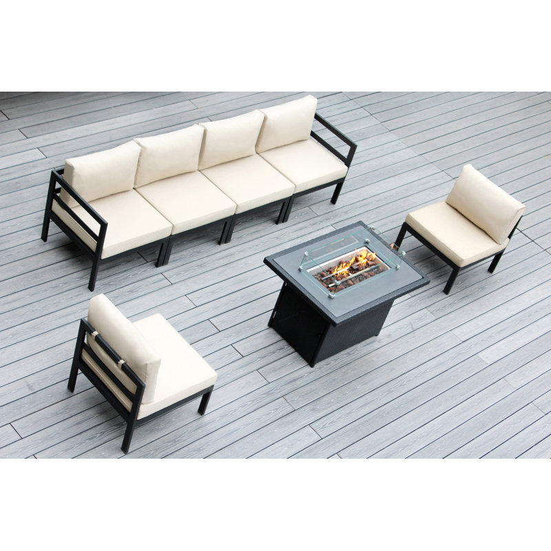 Josede 6 - Person Patio Conversation Set with Cushions, Supercrylic Beige