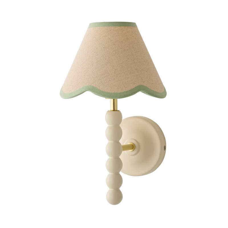 Algimanta Manufactured Wood Wallchiere, Cream/Green, 32cm H x 19cm W x 21cm D, Satin