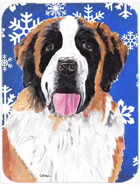 Planche à découper en verre st bernard de l’allée de vacances Ashlynn, Bleu / Blanc