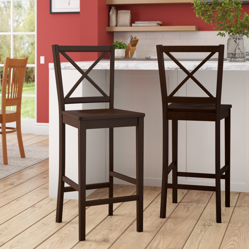 Tabouret de bar et de comptoir Aquila, Tabouret de comptoir (siège d'une hauteur de 24 p, Siège espresso / cadre espresso
