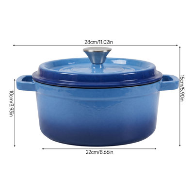 Living and Home 4 L Non-Stick Cast Iron Stainless Steel Stock Pot