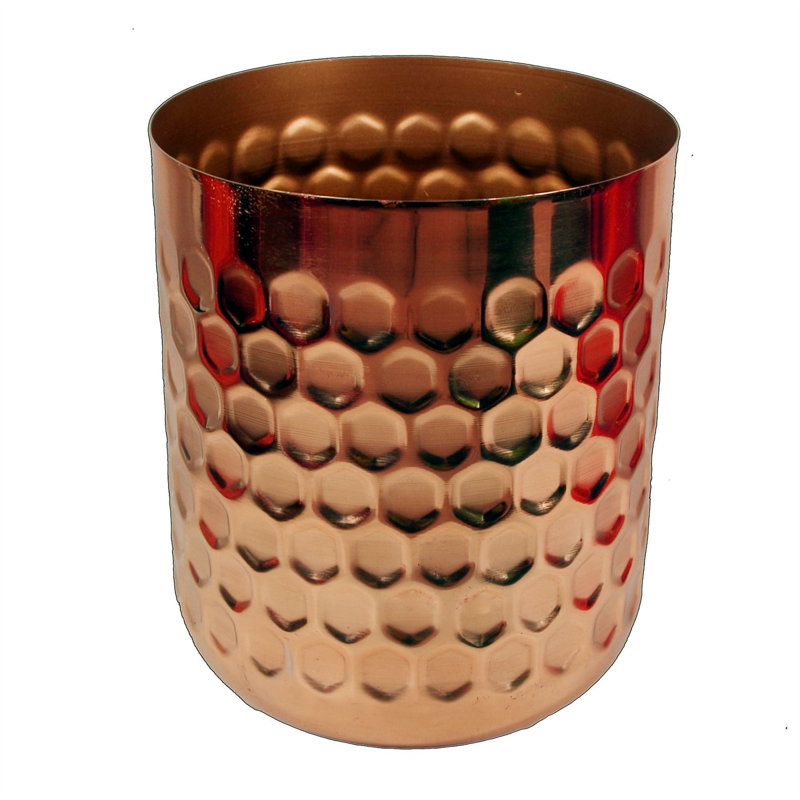 Concepcion Handmade Metal Cachepot, Copper