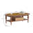 53.15"French solid wood glass woven tea table in oval shape
