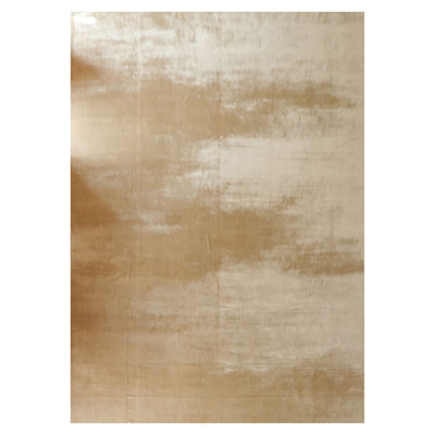 Tapis tibétain beige en soie noué à la main multi-tailles