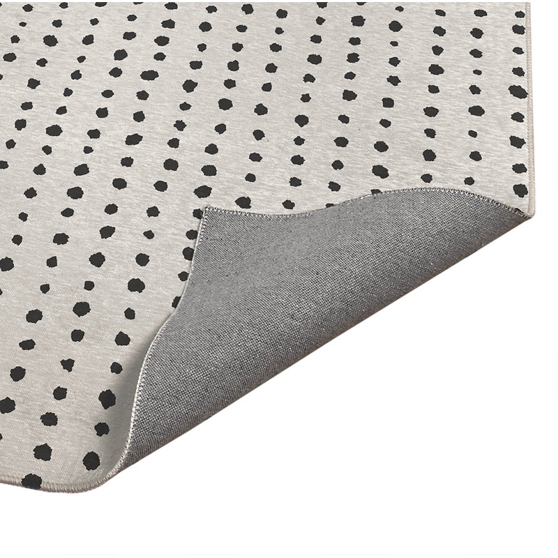 Tapis de cuisine léger Dot Dot, Rectangle 4pi x 6 pi, Ivoire/gris anthracite