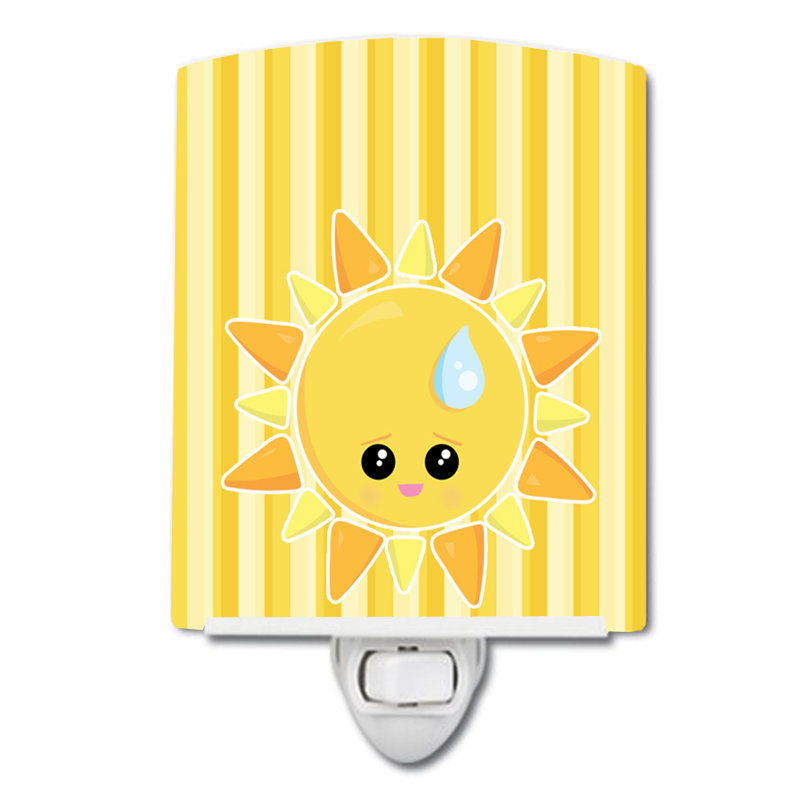 Weather Sun Sprinkle Face Ceramic Night Light