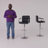 Pete Swivel Upholstered Adjustable Height Counter Stool with Metal Frame-700092082