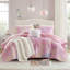 Ensemble de courtepointe à motif de teinture à l'aquarelle 4 pièces pour grand / double avec coussin décoratif, rose-131599236-131599237