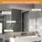 Aluminium Medicine Cabinet Mirror, 35 x 28 Inches Medicine Cabinet with 3 Colors LED Light and Defogging Function, Bathroom Mirror Cabinet with Cosmetic Storage Rack and Hair Dryer Holder, Grey-1822254392