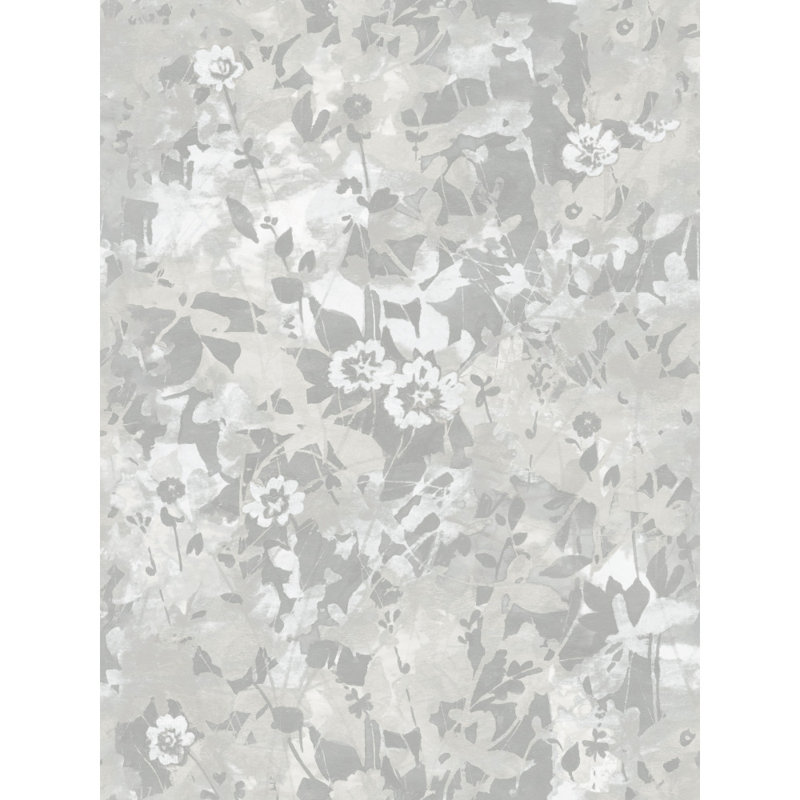 Papier peint pelez et collez, Gris / Blanc