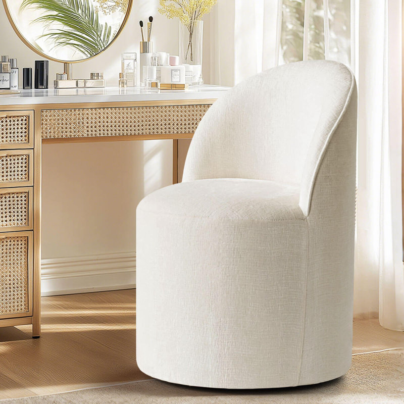 Meuble-lavabo pivotant avec roulettes cachées Chenille, Beige