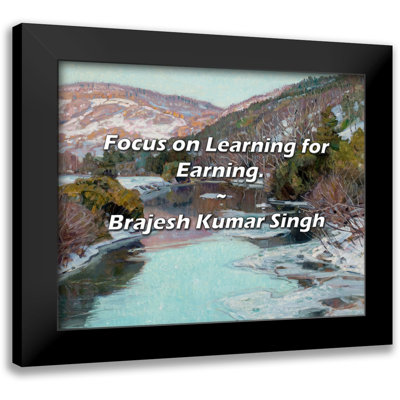 Brajesh Kumar Singh Quote: Focus on Learning for Earning.