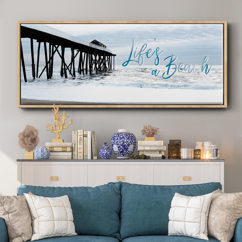 Life's a Beach- Framed Canvas, 8" H x 20" W