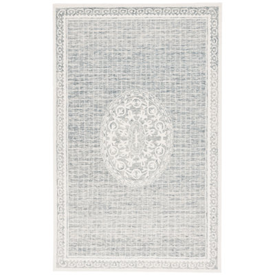 Fernet Ebony Hand Tufted Wool & Cotton Damask Rug
