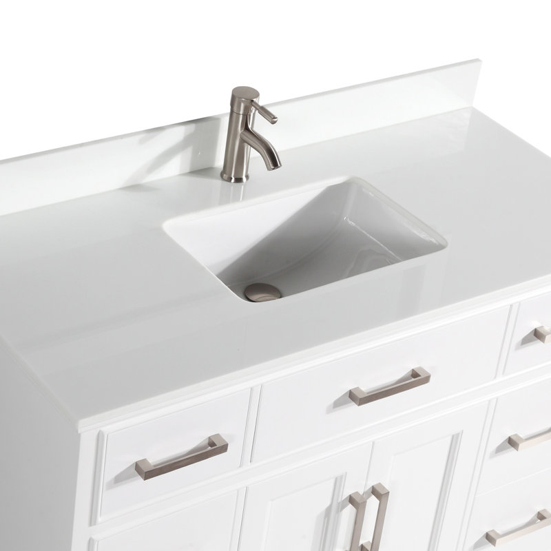 Phoenix 48" Single Bathroom Vanity Set with Mirror, White