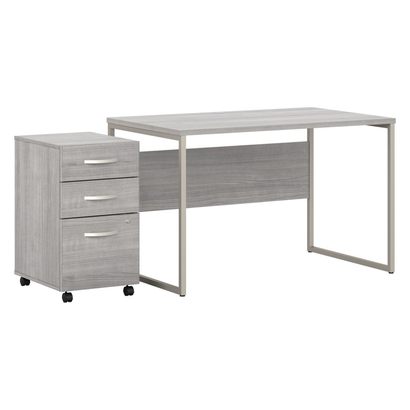 Hybrid Desk, Light Gray, 29.91" H x 47.6" W x 29.37" D