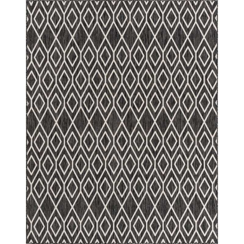 Power Loom Black Indoor/Outdoor Rug, Rectangle 239 x 305cm