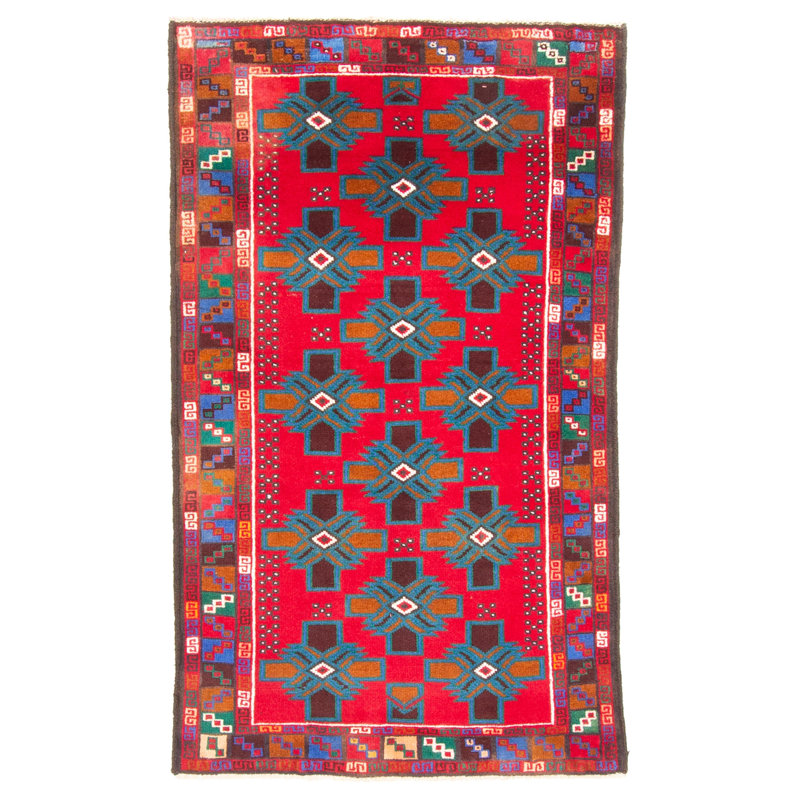 Tapis rouge Teimani 2 pi 9 po x 4 pi 7 po