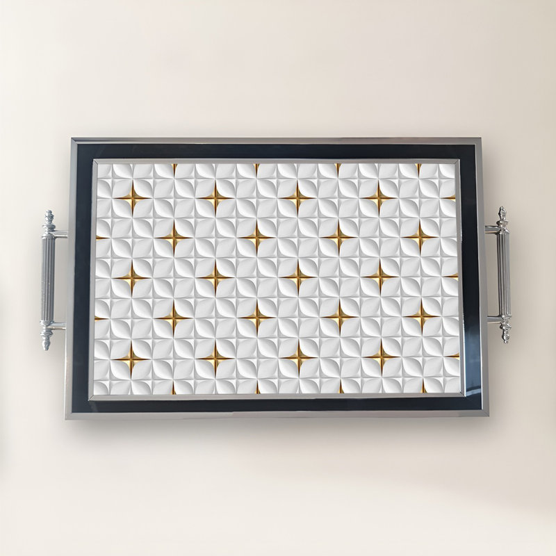 Elegant Glass Tray, 19.7 x 11.4 x 1.4 inches | 100% Durable Glass Construction | Easy to Clean with Damp Cloth | Ideal for Serving, Decorative Display, and Organizing | Stylish Addition to Home Décor