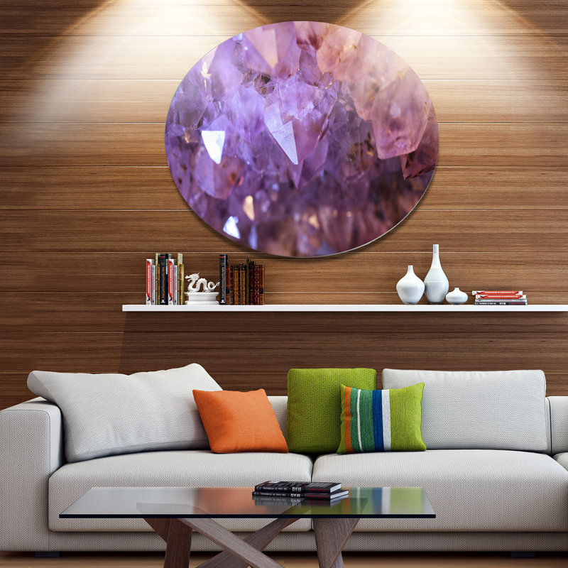 «Purple White Natural Amethyst Geode», reproduction de photo sur métal, H 23 po x l 23 po