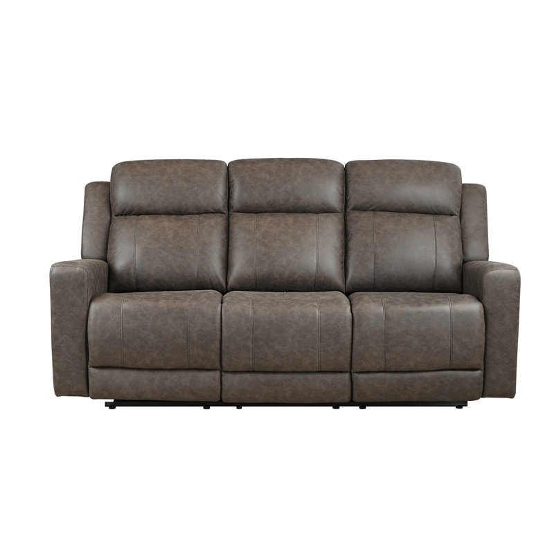 Canapé inclinable double, microfibre polie brune, Brown