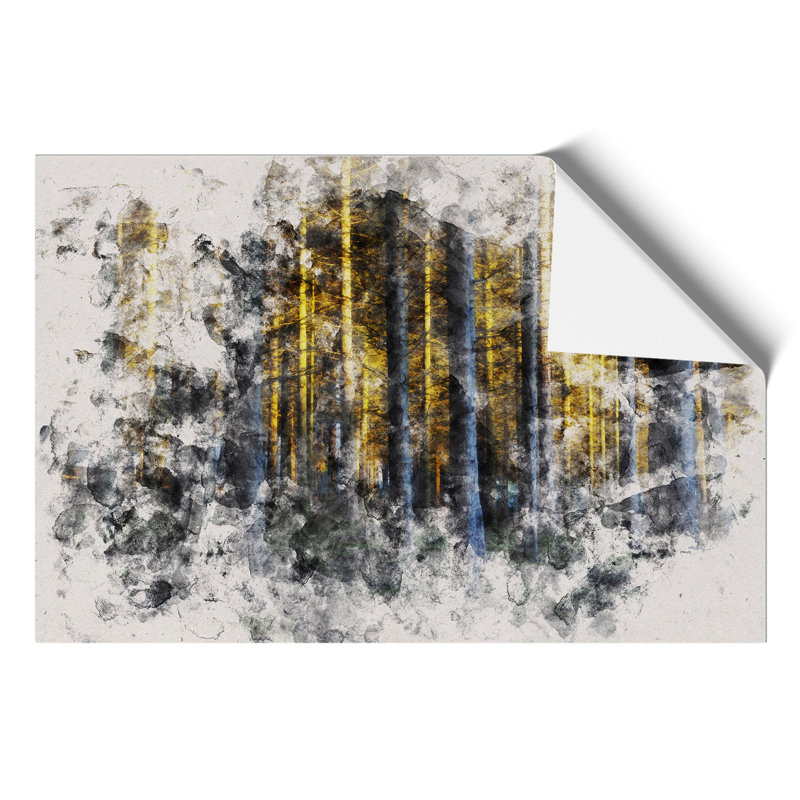 Sunlight Forest Watercolour - Frameless Print, 42cm H x 59cm W x 0.1cm D