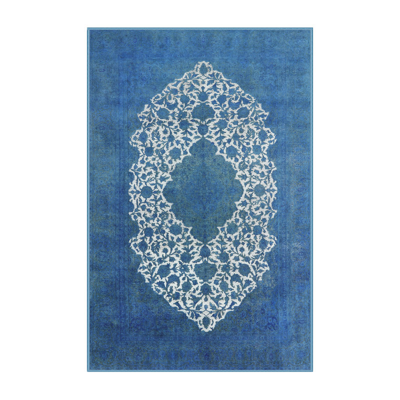 Tapis oriental bleu / blanc, Rectangle 4 pi x 6 pi