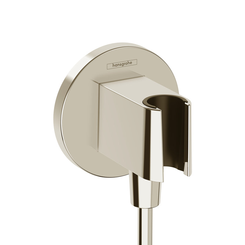 hansgrohe FixFit S Wall Outlet with Handshower Holder, Polished Nickel